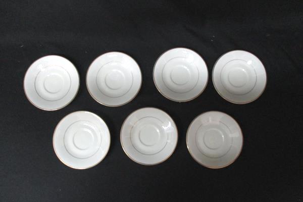 Lot of 7 E & E "Ele Gance" Y001 Ivory Plus Fine China 6" Saucers