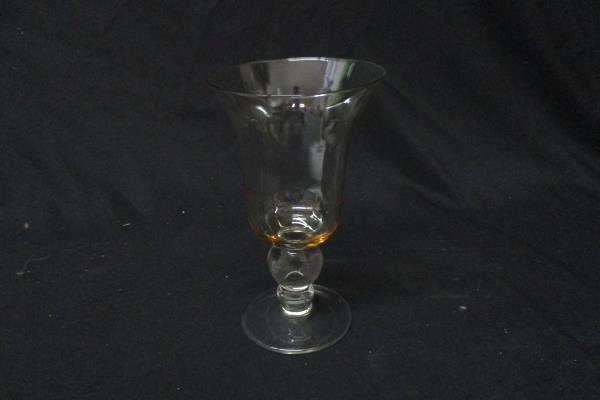 Lot of 3 Wine glasses Or Water Goblets Amber Colored Crystal 7In Tall