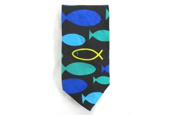 Vtg Ralph Martin & Co Men's Tie Necktie RM Style Against The Current Fish Cross