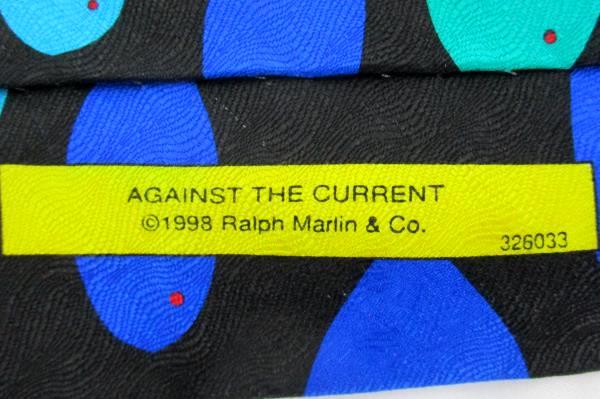 Vtg Ralph Martin & Co Men's Tie Necktie RM Style Against The Current Fish Cross