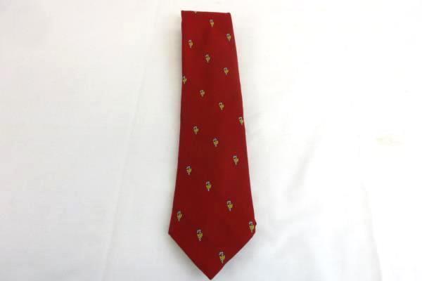 Vintage Men's Tie Necktie Red Christmas Holiday Green Striped Candy Cane w/ Bows
