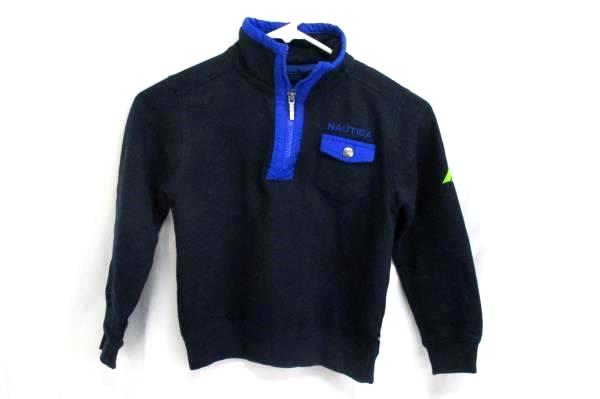 Nautica Youth Size L/G 7 Jacket 1/4 Zip Pull Over Jacket Navy Blue Long Sleeve