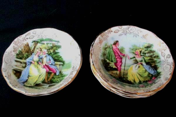 4 Vintage James Kent Ltd Romance Porcelain Trinket Bowls Longton Made in England