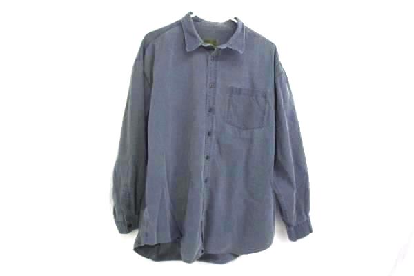 Men's Blue Evergreen Sportsman Full Fit Button Front Shirt Size Medium L