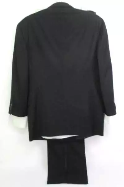 Black Double Breasted 3 Piece Tuxedo Men's Size 44L 42 x 35 Pants Shirt Jacket