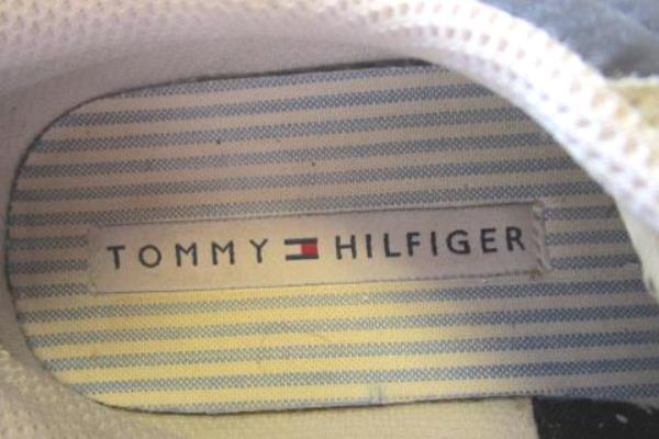 Tommy Hilfiger Women's Blue Brown Leather Man Made Upper Athletic Shoes Size 7M