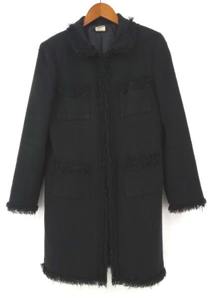 BOSTON PROPER Black Tweed Fringe Coat Women's 4 Spring Jacket Weasley Cosplay