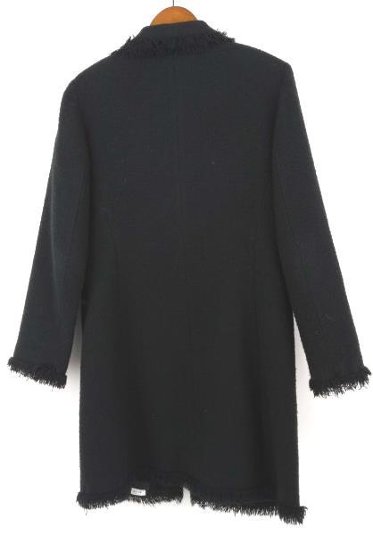 BOSTON PROPER Black Tweed Fringe Coat Women's 4 Spring Jacket Weasley Cosplay