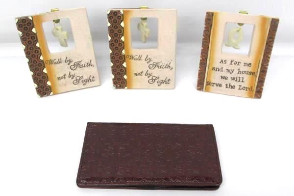 Christian Art Gifts Walk By Faith Amazing Grace My House Plaque Checkbook Holder