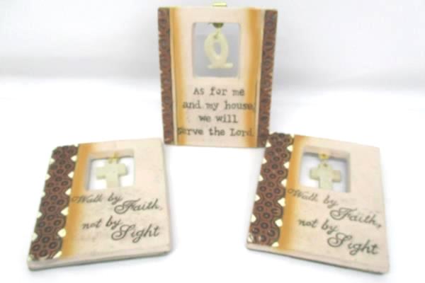 Christian Art Gifts Walk By Faith Amazing Grace My House Plaque Checkbook Holder