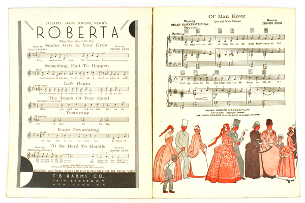 Pair of T.B. Harms Sheet Music Make Believe~When Your Heart's On Fire...