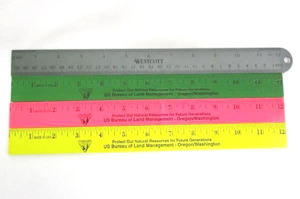 Lot of 4 Rulers - 3 Bureau Land Management + 1 Westcott