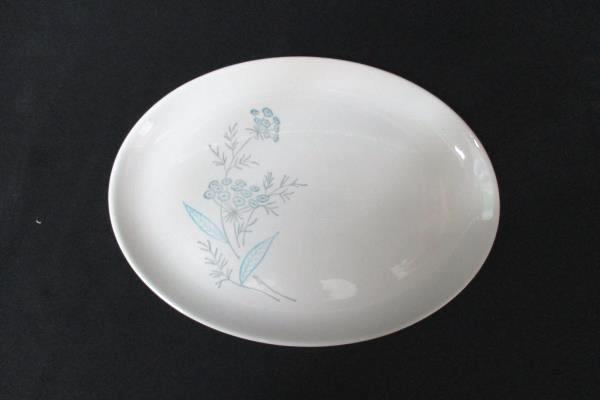 Vintage Royal Stetson Royal Maritime White Blue Floral 14" Serving Platter