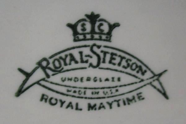 Vintage Royal Stetson Royal Maritime White Blue Floral 14" Serving Platter
