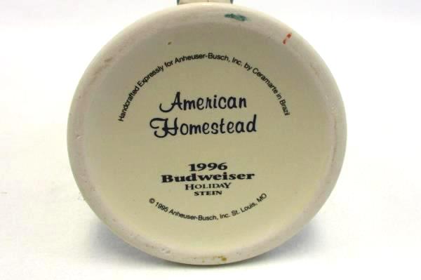 Budweiser Holiday Collector Series Beer Stein 1996 American Homestead Theme