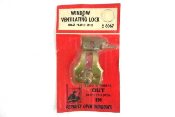 Lot of 2 Sears Roebuck Vintage Window Ventilating Lock Brass Plated Steel 6067