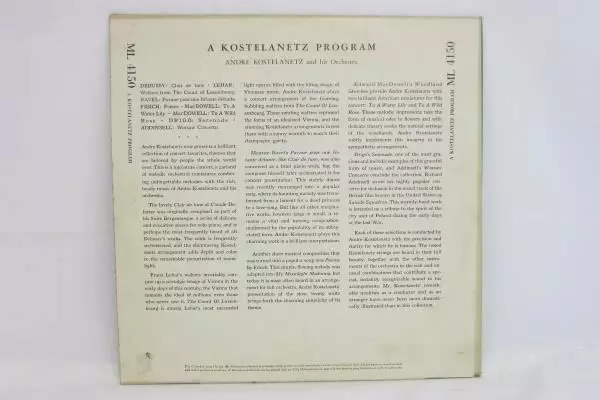 Andre Kostelanetz and his Orchestra Vinyl LP Columbia Records 1950 ML4150