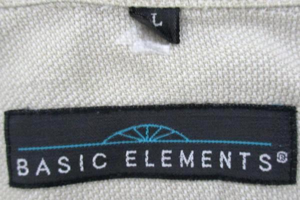 Basic Elements Men's Beige Full Button Up Long Sleeve Shirt Size Large