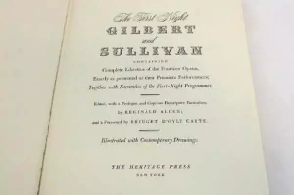 VTG 1958 First Night Gilbert & Sullivan Fourteen Operas Book By Allen w/ Box