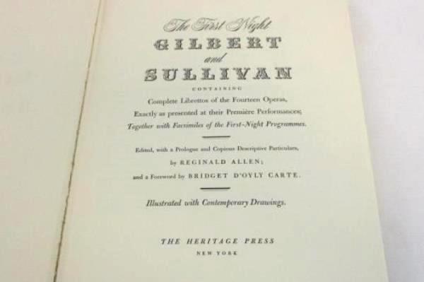 VTG 1958 First Night Gilbert & Sullivan Fourteen Operas Book By Allen w/ Box